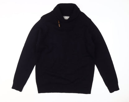 Twisted Soul Men's Black Roll Neck Pullover, L - Classic Warm