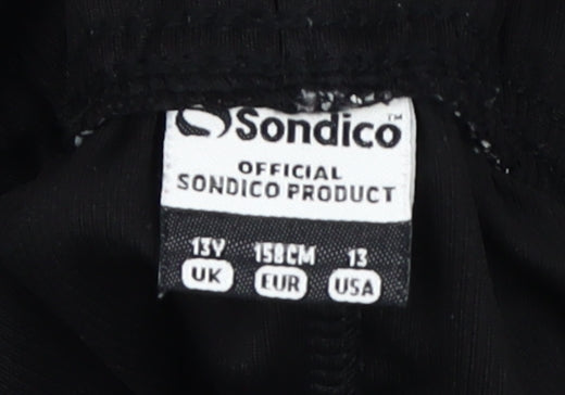 Sondico Boys Black Athletic Shorts 13Y Relaxed Fit