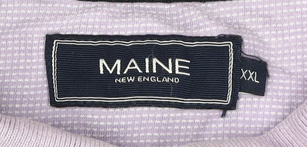 Maine Men's 2XL Purple Polo Shirt Cotton