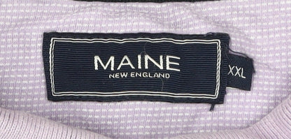 Maine Men's 2XL Purple Polo Shirt Cotton