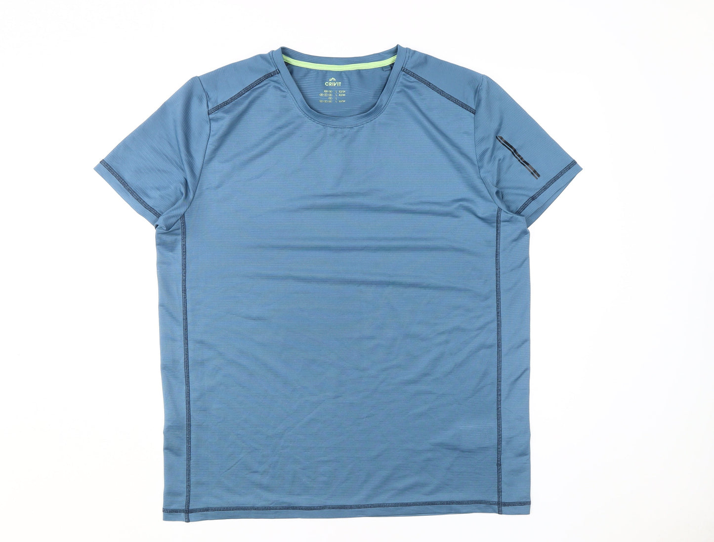 Crivit Men's Blue L Gym T-Shirt Quick Dry Reflective