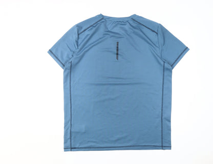 Crivit Men's Blue L Gym T-Shirt Quick Dry Reflective