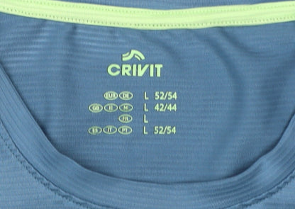 Crivit Men's Blue L Gym T-Shirt Quick Dry Reflective
