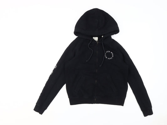 Womens UK Size 8 Jack Wills Black Full Zip Hoodie
