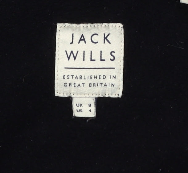 Womens UK Size 8 Jack Wills Black Full Zip Hoodie
