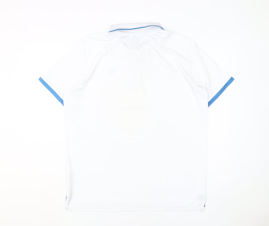 Crivit Men's White Polo Shirt L, Short Sleeve, Polyester