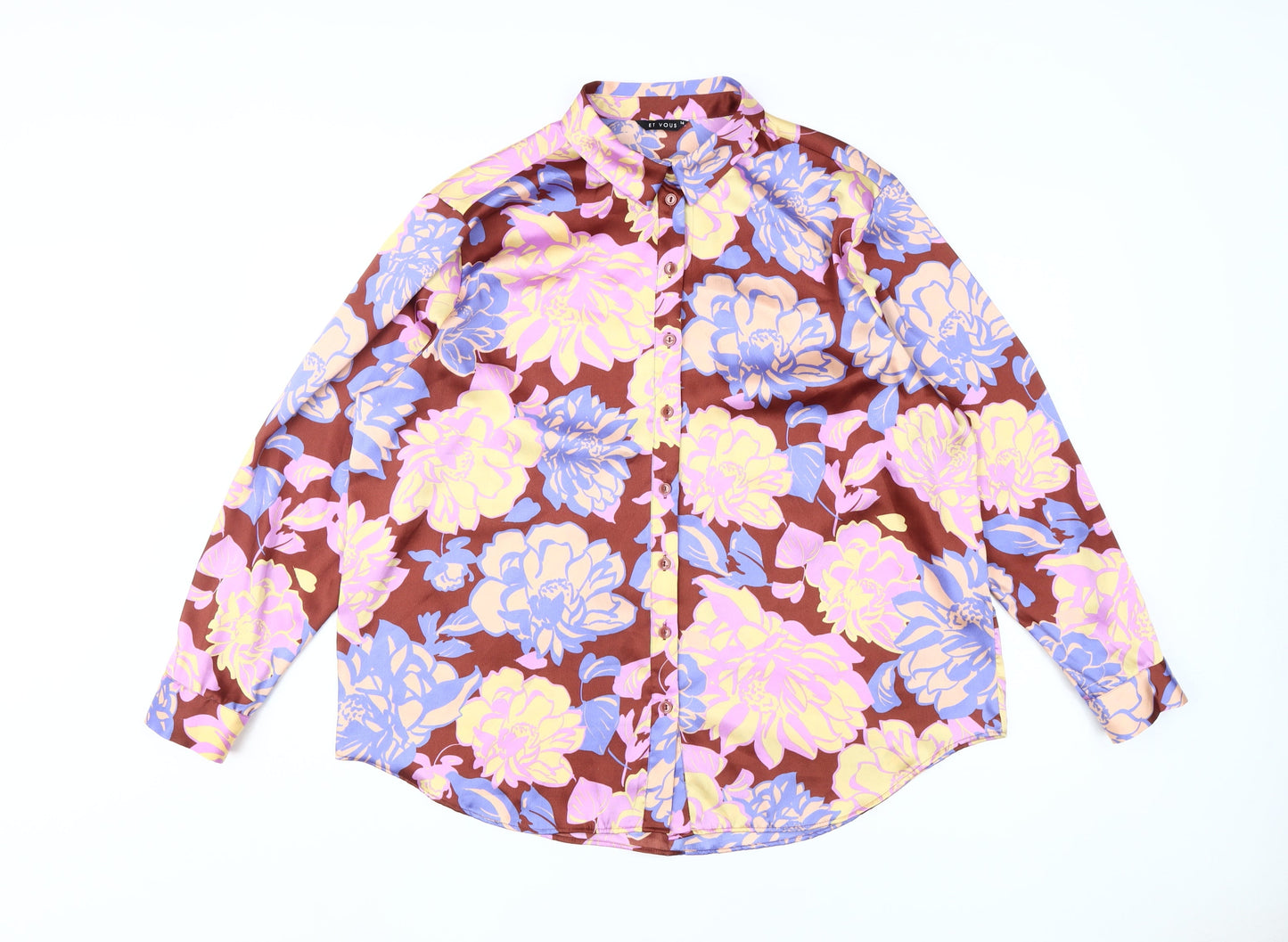 Et Vous Women's Multicoloured Button-Up Floral Shirt, Size 14