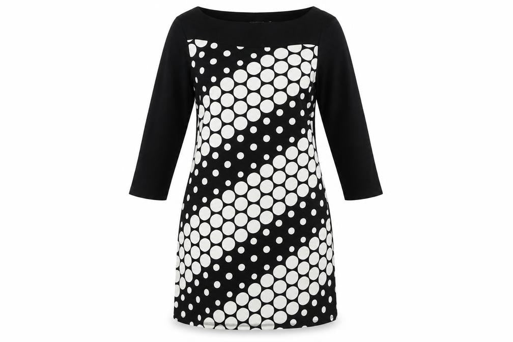 Principles Women's Black Polka Dot Shift Dress Size 14