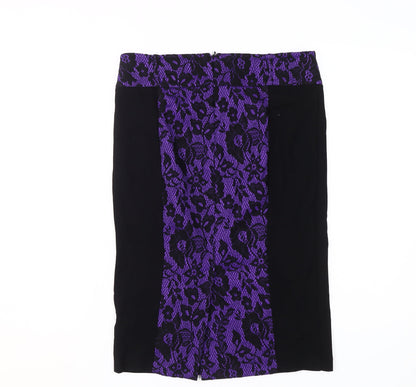 Star by Julien Macdonald Women's Purple Lace Pencil Skirt, Size 8