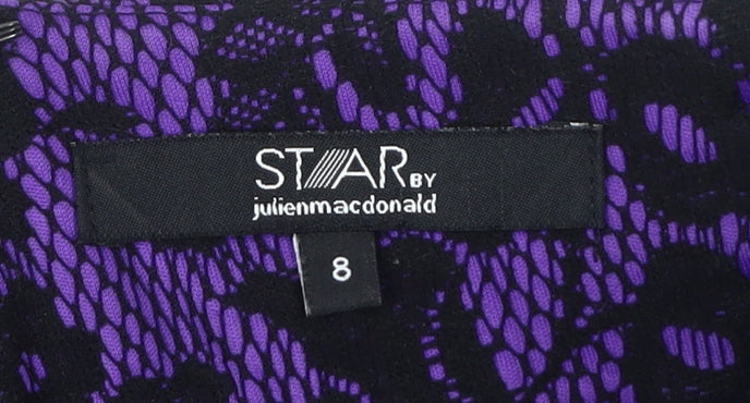 Star by Julien Macdonald Women's Purple Lace Pencil Skirt, Size 8