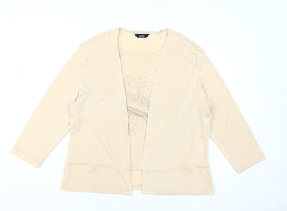 Falconi Women's Beige Blouse Size 18 Glitter Accent