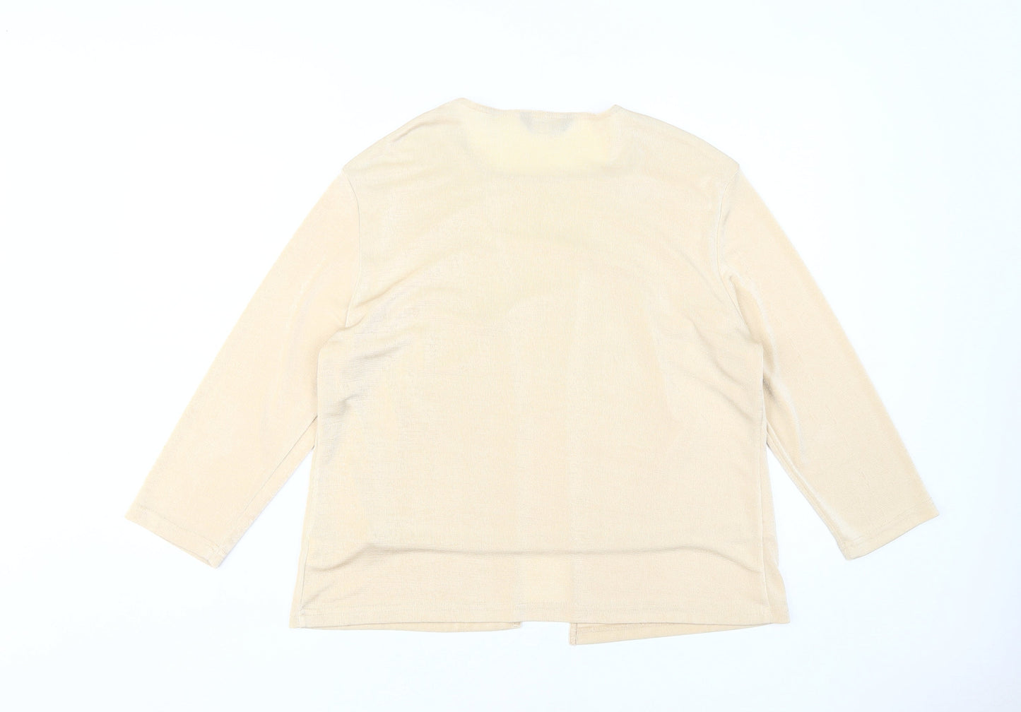 Falconi Women's Beige Blouse Size 18 Glitter Accent