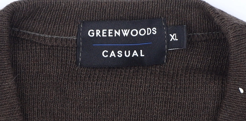 Greenwoods Men's XL Brown Pullover Jumper