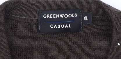 Greenwoods Men's XL Brown Pullover Jumper