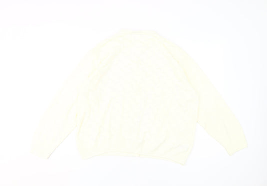 Womens UK Size 16 St Michael White Cardigan Jumper