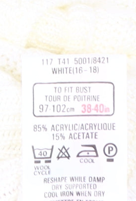 Womens UK Size 16 St Michael White Cardigan Jumper