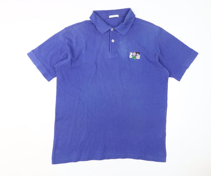 Marks and Spencer Men's Blue Polo Shirt XL Cotton