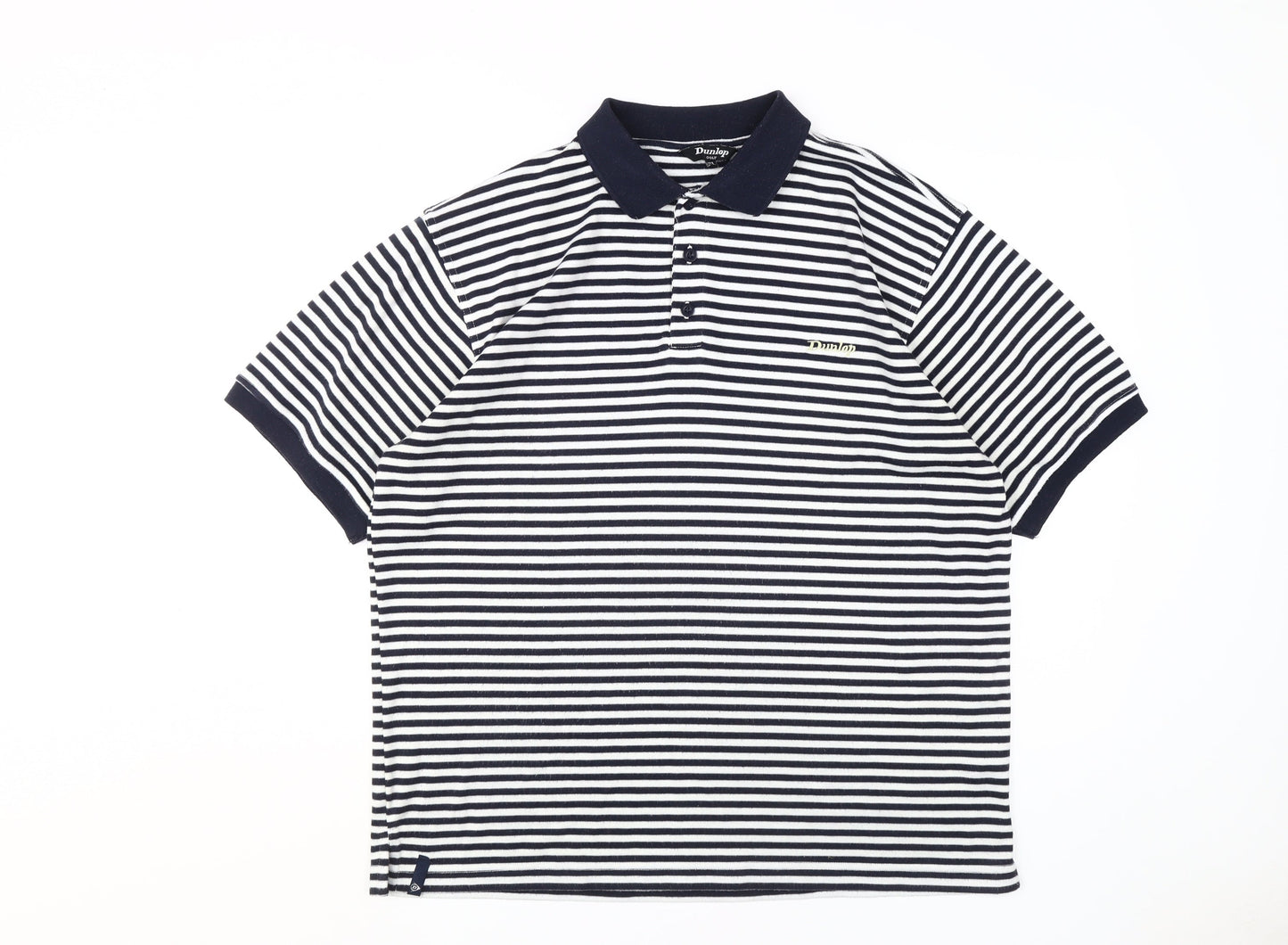 Dunlop Men's XL Striped Polo Shirt for Golf in Black