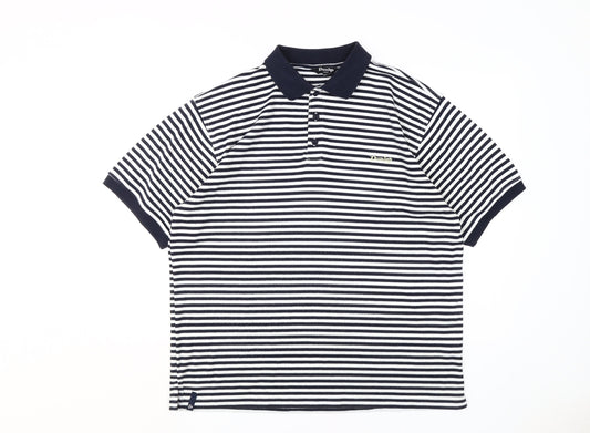 Dunlop Men's XL Striped Polo Shirt for Golf in Black