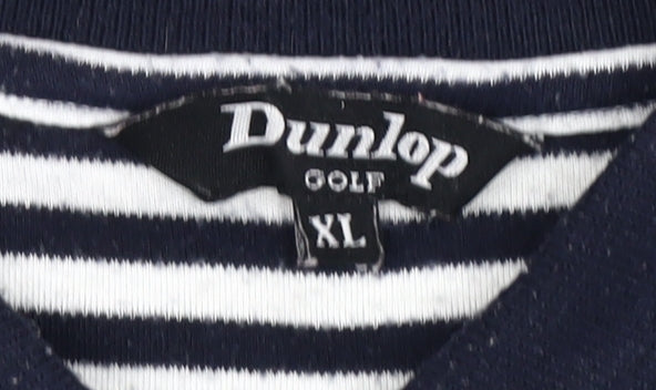 Dunlop Men's XL Striped Polo Shirt for Golf in Black