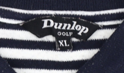 Dunlop Men's XL Striped Polo Shirt for Golf in Black