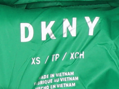 DKNY Women's Green Puffer Jacket XS, Winter Coat