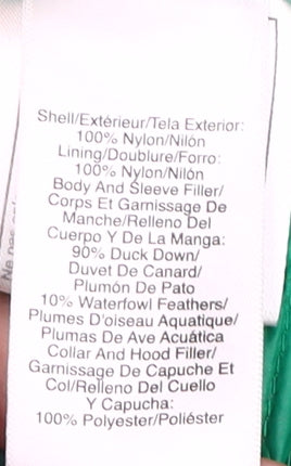 DKNY Women's Green Puffer Jacket XS, Winter Coat