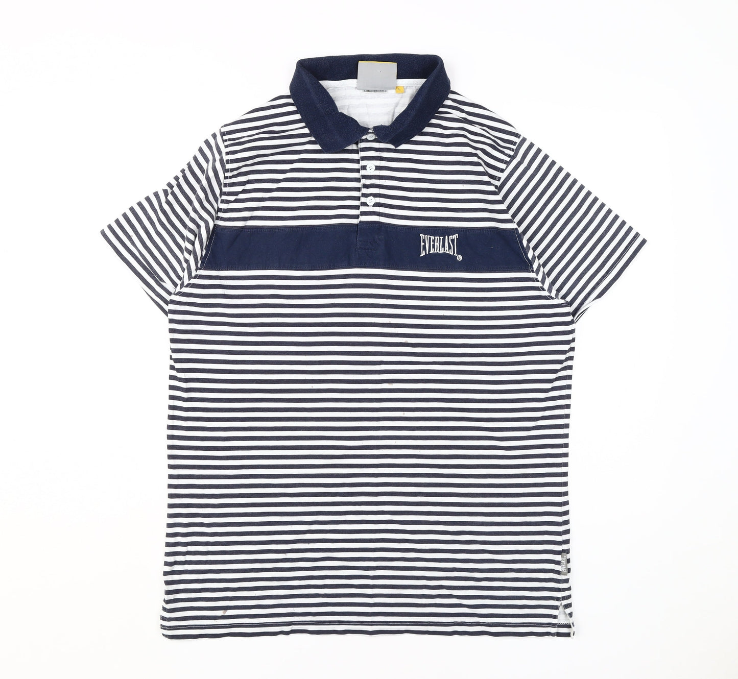 Everlast Men's Black Striped Polo Shirt L