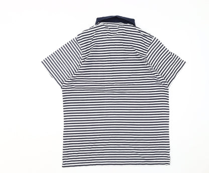 Everlast Men's Black Striped Polo Shirt L