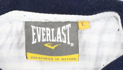 Everlast Men's Black Striped Polo Shirt L