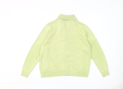 Jumper Women's Green Cable-Knit Cardigan L