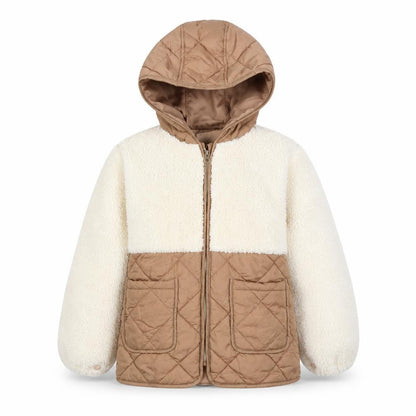 Next Girls Brown Ivory Quilted Puffer Jacket 5-6 Years