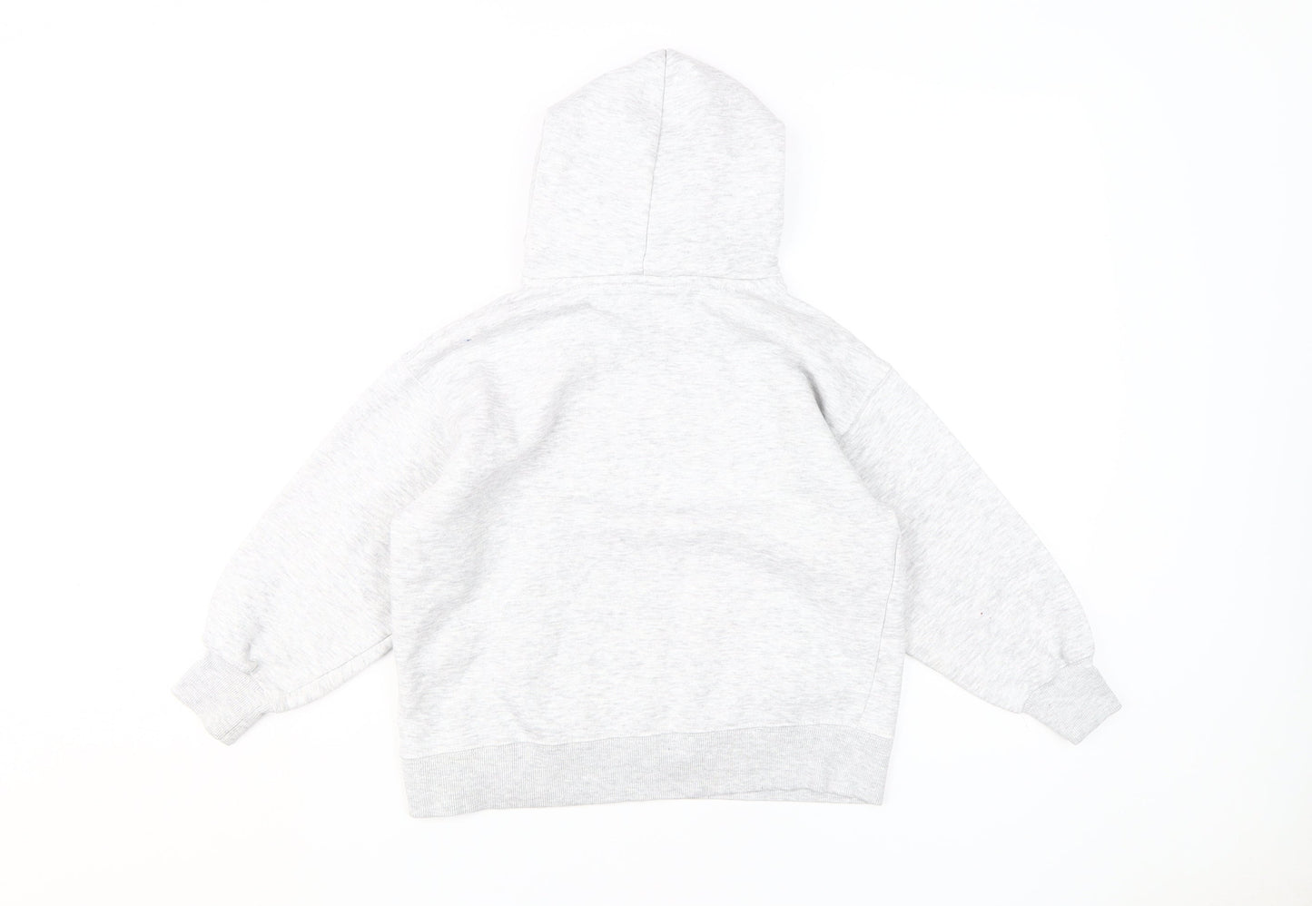 Zara Girls Grey Pullover Hoodie, 8-9 Years, Cozy Knit