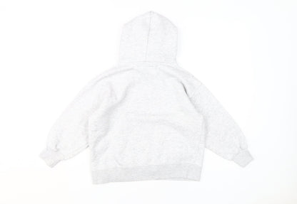 Zara Girls Grey Pullover Hoodie, 8-9 Years, Cozy Knit
