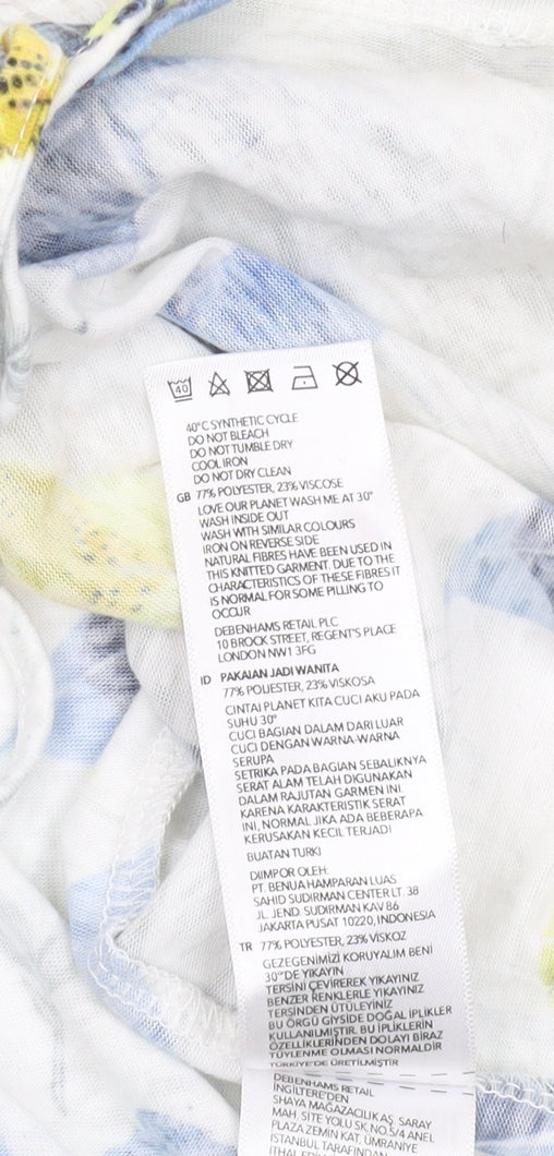 Womens UK Size 10 Principles Multicoloured Basic T-Shirt