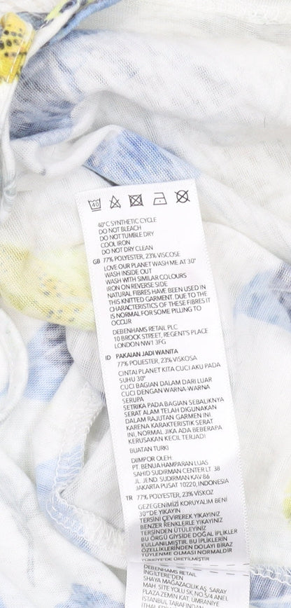 Womens UK Size 10 Principles Multicoloured Basic T-Shirt
