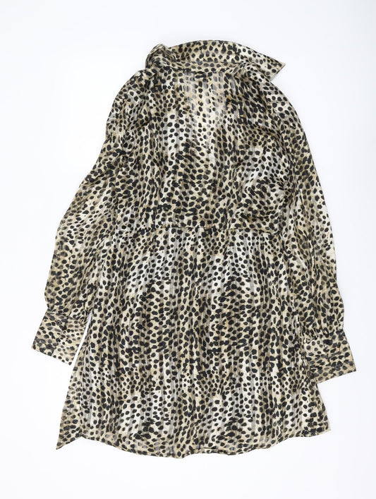 River Island Women's Leopard Print Collared Dress 10