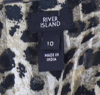 River Island Women's Leopard Print Collared Dress 10