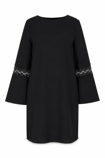 Wallis Black Shift Dress, 10, 3/4 Bell Sleeves