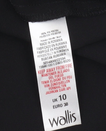 Wallis Black Shift Dress, 10, 3/4 Bell Sleeves