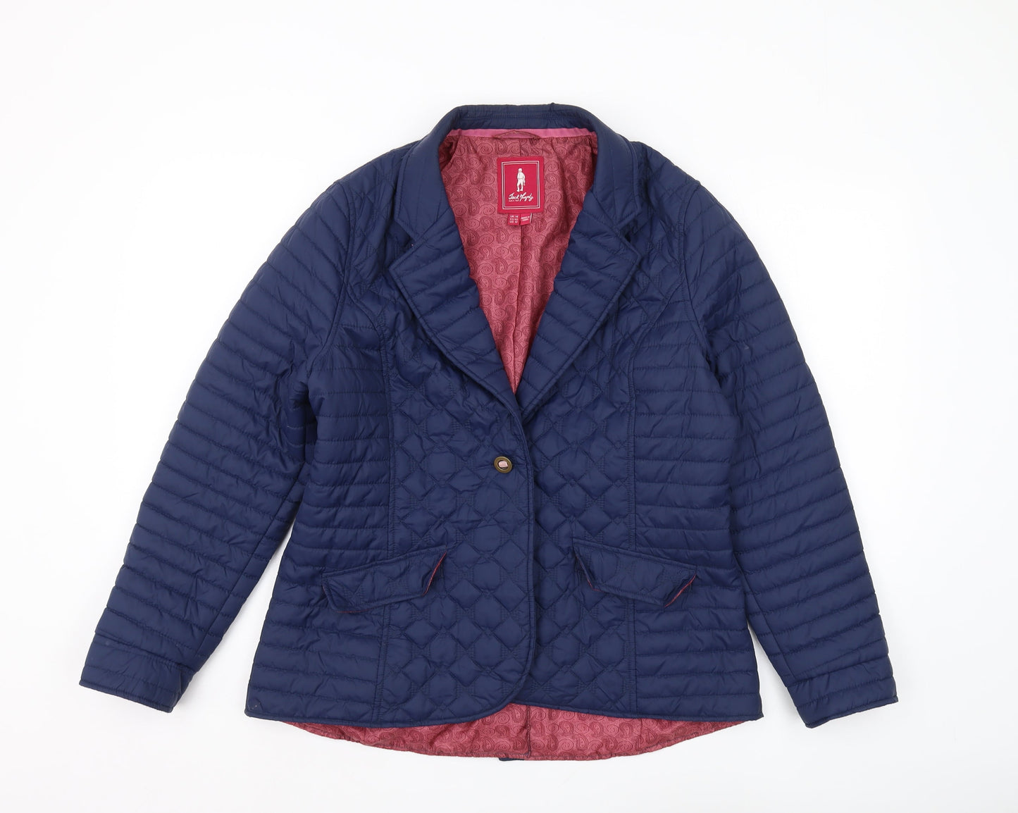 Womens UK Size 14 Jack Murphy Blue Quilted Coat