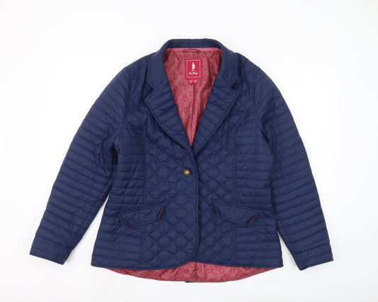 Womens UK Size 14 Jack Murphy Blue Quilted Coat