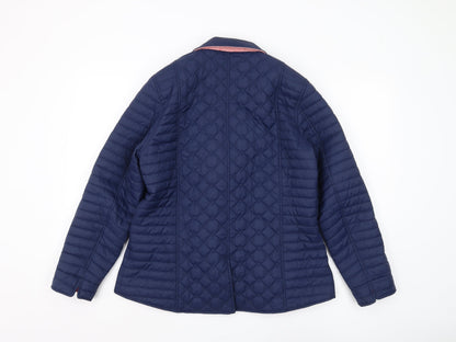 Womens UK Size 14 Jack Murphy Blue Quilted Coat