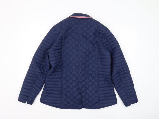Womens UK Size 14 Jack Murphy Blue Quilted Coat
