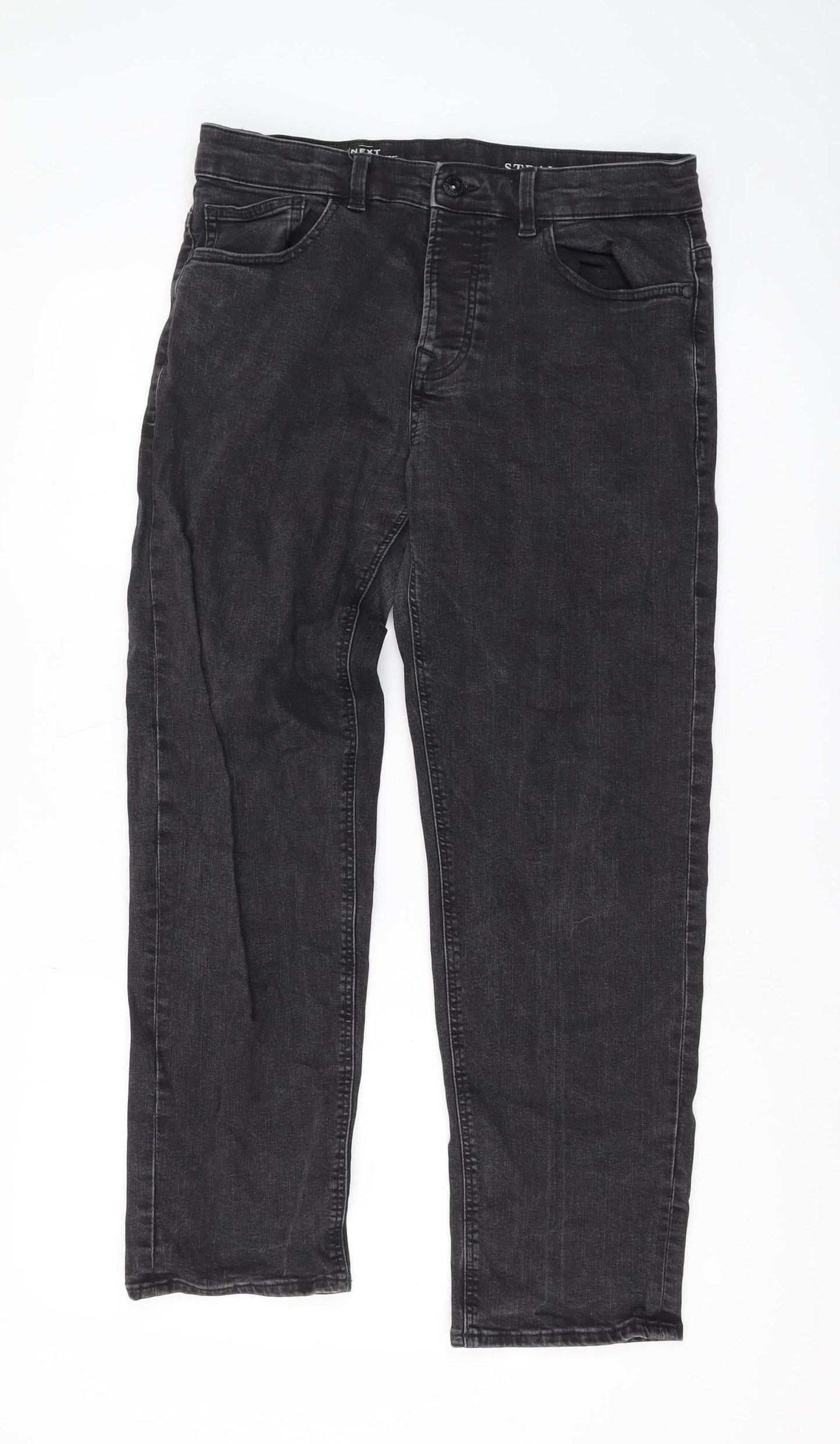 Next Men's Black Straight Jeans Medium Size