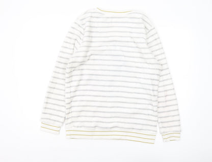 Disney Women's White Pyjama Top M - Mickey Mouse Striped