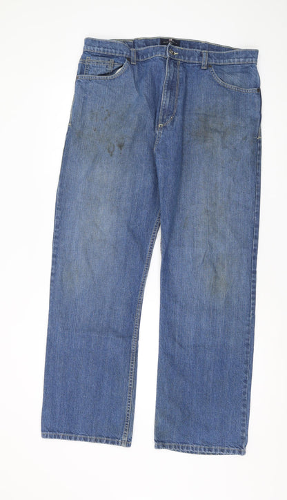 Marks & Spencer Men's Blue Straight Jeans, 38