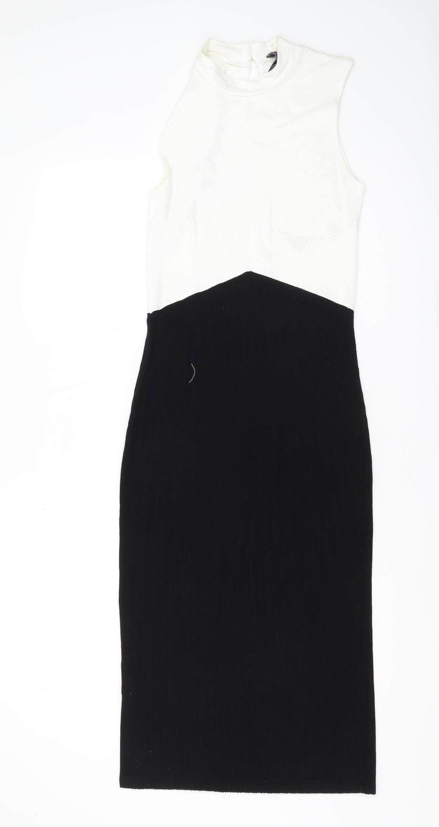 Long Tall Sally Women's Black & White Sheath Dress Size 10
