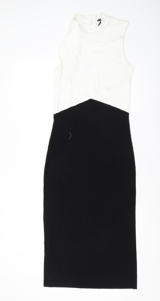 Long Tall Sally Women's Black & White Sheath Dress Size 10
