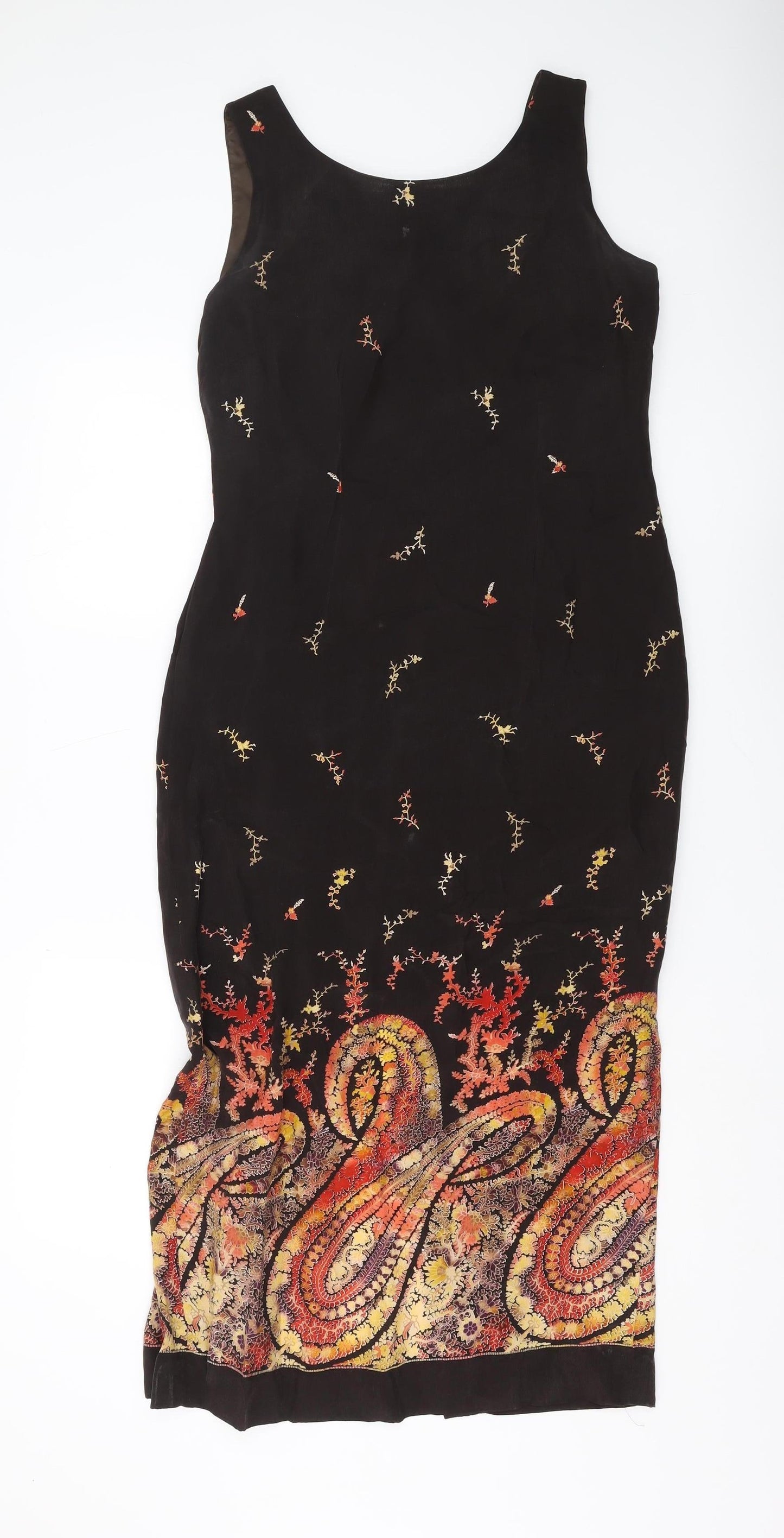 Country Casuals Women's Black Paisley Midi Sheath Dress